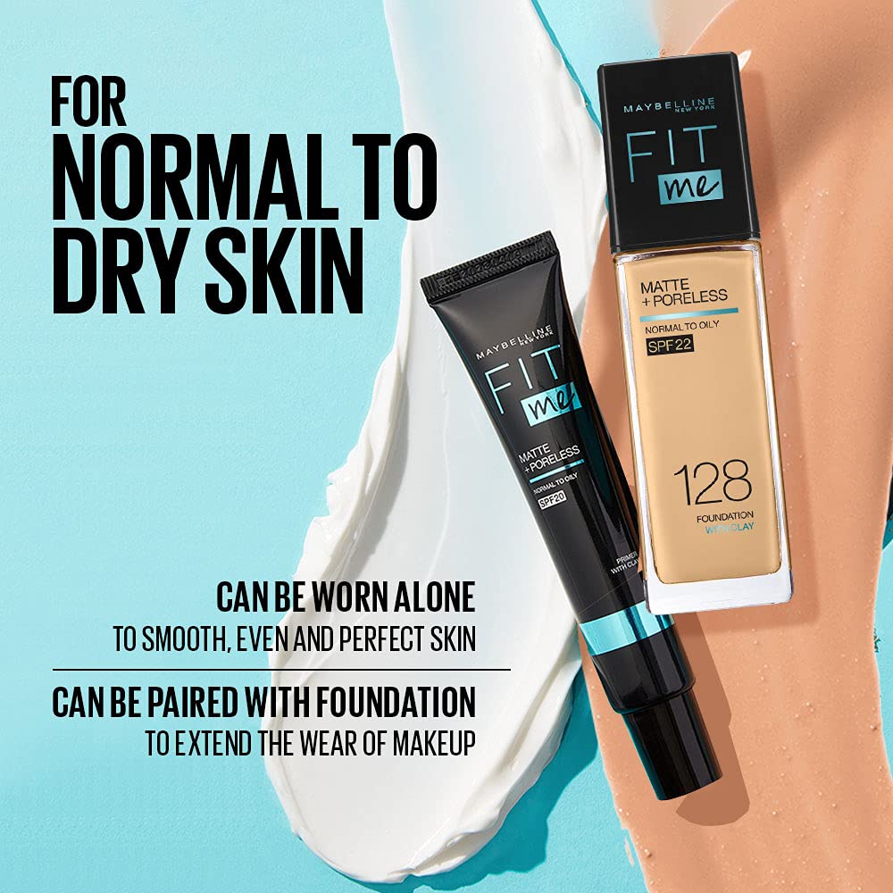 Maybelline New York Primer, Oils Absorbing, Moisturises and Smooths Skin, Long-lasting, Fit Me Matte + Poreless Finish, 30ml - Image 7