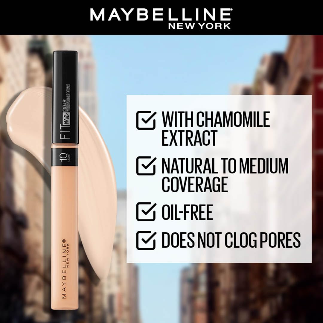 Maybelline New York Perfect Fit Me Flawless Matte Base Makeup Combo Conceal For Oily Skin+Blend Duo Kit,Medium Coverage Fit Me Foundation Powder 128 (30Ml)+Fit Me Concealer Shade 25 (6.8Ml),Pack Of 1 - Image 3