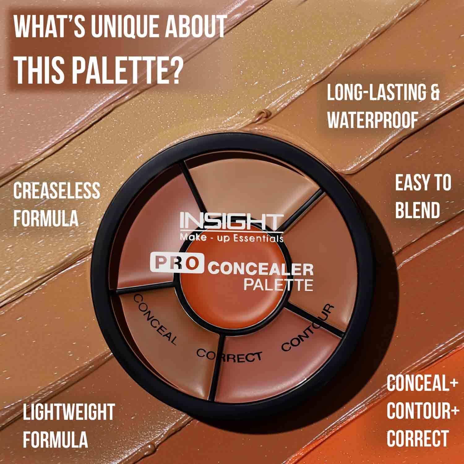 INSIGHT Pro Concealer Palette - Shade Corrector | Makeup Wheel for Face | Satin–Matte Finish | 3-in-1 Conceal, Contour & Correct | Waterproof | Full Coverage | 15gm - Image 2