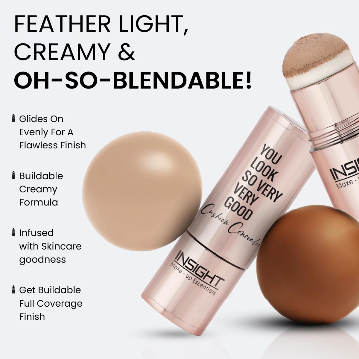 INSIGHT Cushion Concealer for Natural Flawless Finish | Vitamin E Infused | Featherlight, Buildable Coverage | Multipurpose & Travel-Friendly | Shade: Orange Corrector, 3g - Image 3