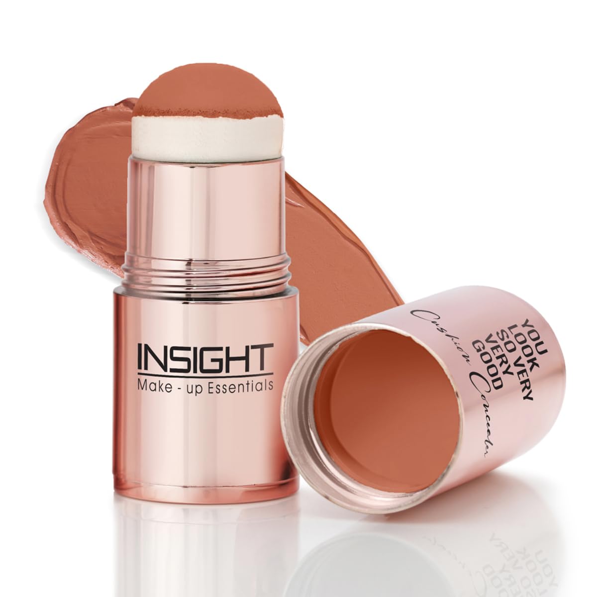 INSIGHT Cushion Concealer for Natural Flawless Finish | Vitamin E Infused | Featherlight, Buildable Coverage | Multipurpose & Travel-Friendly | Shade: Orange Corrector, 3g