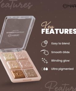 Alternative view of MARS Glowzilla 6 Colour Highlighter Palette | Ultra Blendable & Long Lasting | Blinding Glow (12.0gm) (Shade-02)