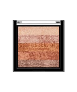 Swiss Beauty Brick Highlighter | Highly-pigmented Powder Highlighter + Bronzer with Easy-to-blend Formula | Shade- 1 , 7g |