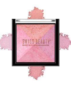 Swiss Beauty Baked Shimmer Blusher And Highlighter Palette For Face Makeup| Multicolor-4, 7 Gm |